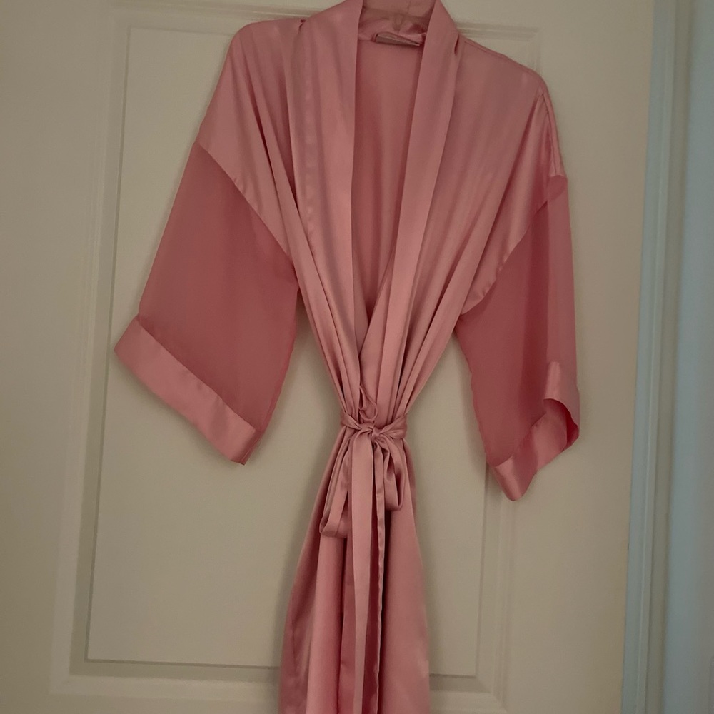 Womens lingerie hot pink robe.